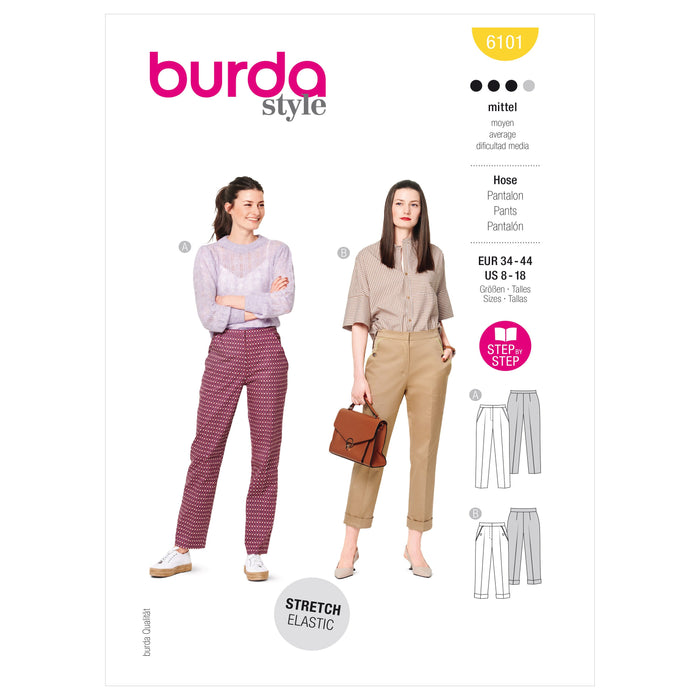 Burda Sewing Pattern 6101 Trousers from Jaycotts Sewing Supplies