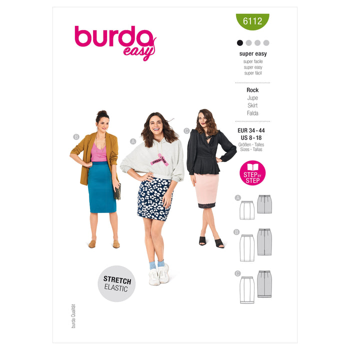 Burda Sewing Pattern 6112 Skirt from Jaycotts Sewing Supplies