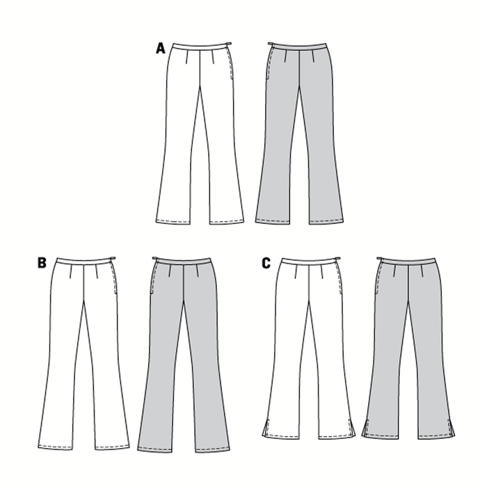 Burda Sewing Pattern 6152 Flared trousers or pants from Jaycotts Sewing Supplies