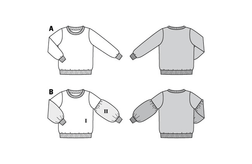 Burda Sewing Pattern 9254 Children's Sweatshirt from Jaycotts Sewing Supplies