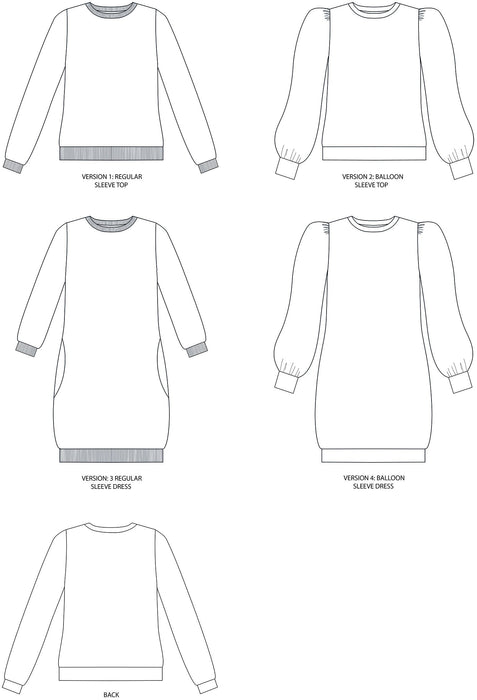 Tilly & The Buttons Billie Sweatshirt and Dress Pattern from Jaycotts Sewing Supplies