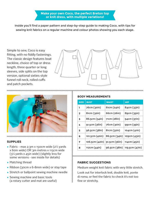 Tilly & The Buttons Coco Dress Pattern - 1003 from Jaycotts Sewing Supplies
