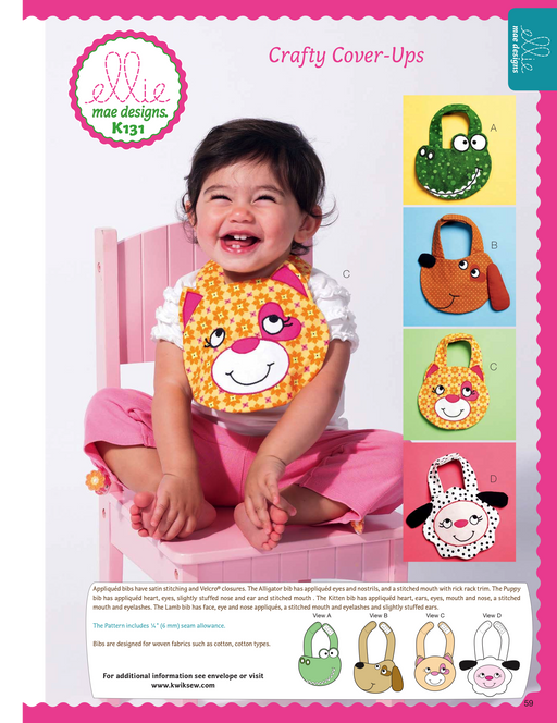 Kwik Sew 0131 Baby Bibs from Jaycotts Sewing Supplies