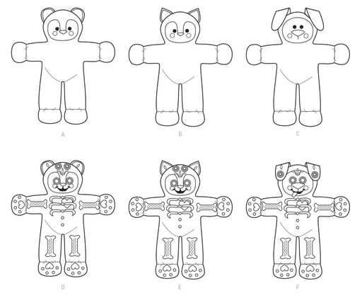 Kwik Sew 4303 Soft Toys: Bear, Cat and Dog sewing pattern from Jaycotts Sewing Supplies