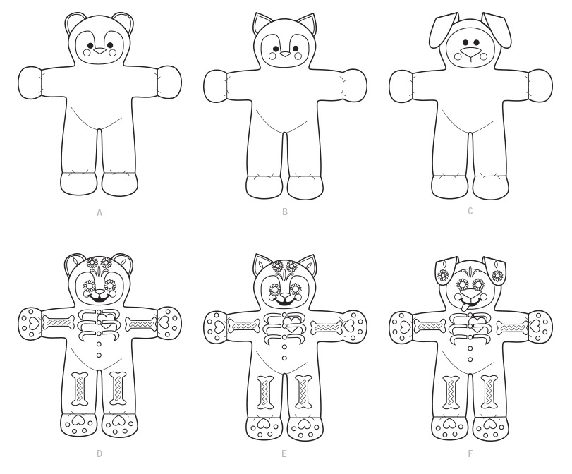 Kwik Sew 4303 Soft Toys: Bear, Cat and Dog sewing pattern from Jaycotts Sewing Supplies