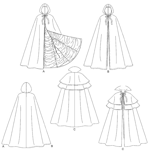 M4139 Misses'/Men's/Teen Boys' Lined & Unlined Cape Costumes from Jaycotts Sewing Supplies