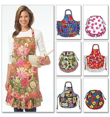 M5284 Aprons by 6 Great Looks One Easy Pattern from Jaycotts Sewing Supplies