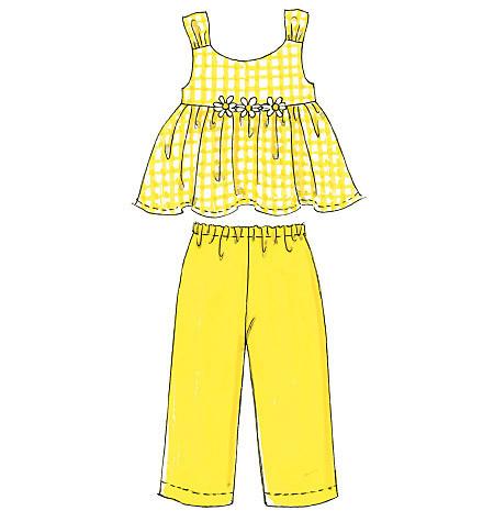 M6017 Toddlers'/Children's Tops, Dresses, Shorts & Pants from Jaycotts Sewing Supplies