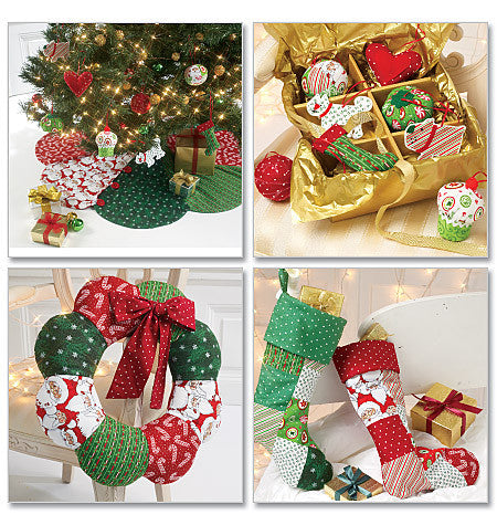 M6453 Ornaments, Wreath, Tree Skirt and Stocking from Jaycotts Sewing Supplies