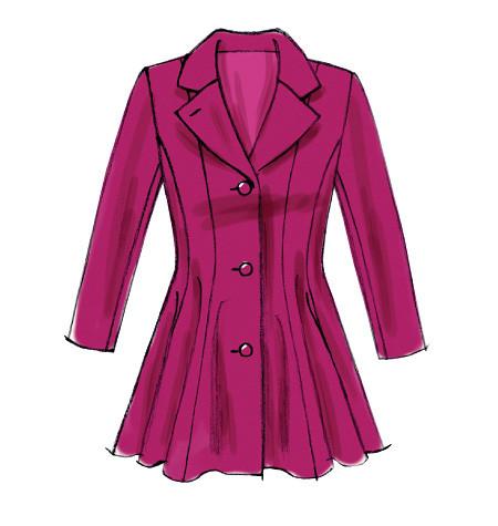 M6800 Misses'/Miss Petite Lined Coats, Belt + Detachable Collar & Hood from Jaycotts Sewing Supplies