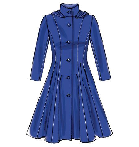 M6800 Misses'/Miss Petite Lined Coats, Belt + Detachable Collar & Hood from Jaycotts Sewing Supplies