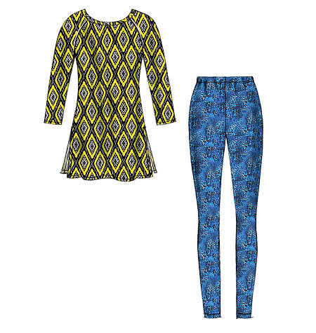 M7122 Misses' Tunic, Dresses and Leggings from Jaycotts Sewing Supplies