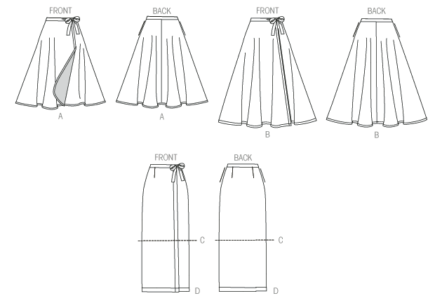 M7129 Misses' Wrap skirts from Jaycotts Sewing Supplies