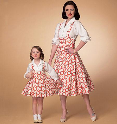 M7184 Misses'/Children's/Girls' Top and Jumper from Jaycotts Sewing Supplies