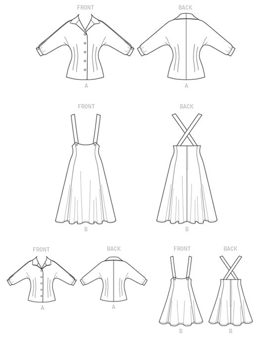 M7184 Misses'/Children's/Girls' Top and Jumper from Jaycotts Sewing Supplies