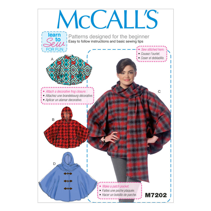 M7202 Misses' Ponchos from Jaycotts Sewing Supplies