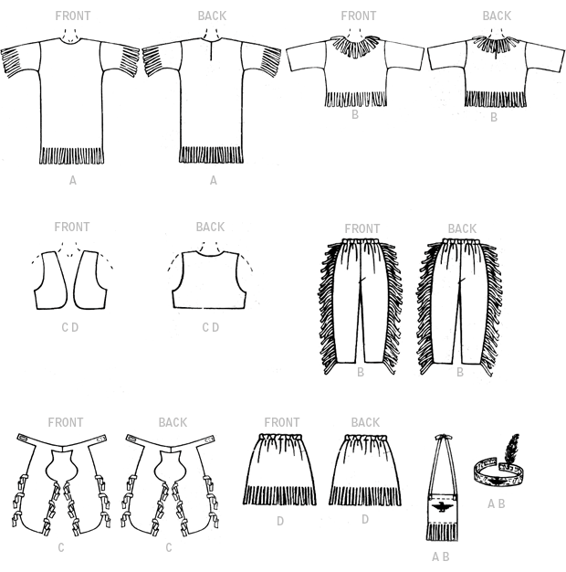 M7226 Children's, Boys' and Girls' Cowboys Costumes Pattern from Jaycotts Sewing Supplies