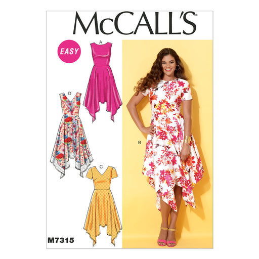 M7315 Misses' Handkerchief-Hem Dresses from Jaycotts Sewing Supplies