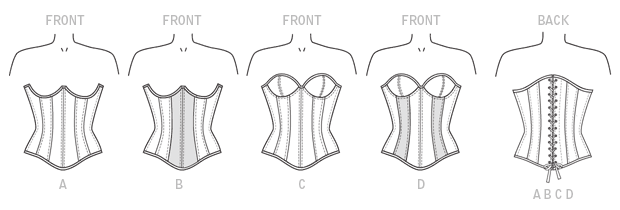 M7339 Misses' Overbust | Underbust Corsets By Yaya Han from Jaycotts Sewing Supplies