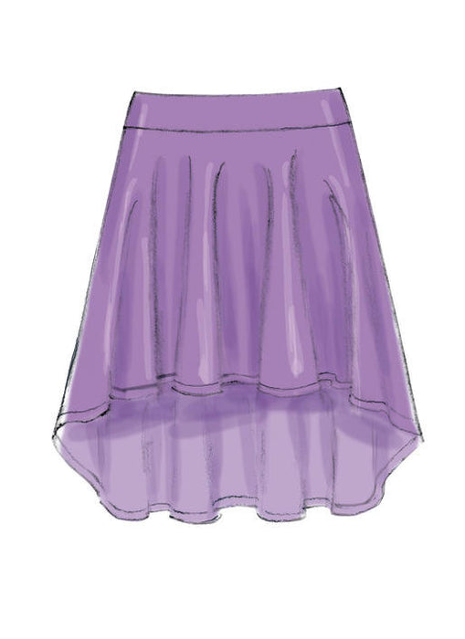 M7345 Girls Straight / handkerchief / hi-lo hem Skirt from Jaycotts Sewing Supplies