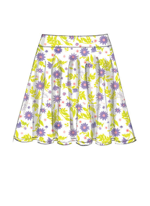 M7345 Girls Straight / handkerchief / hi-lo hem Skirt from Jaycotts Sewing Supplies