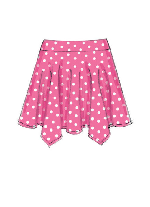 M7345 Girls Straight / handkerchief / hi-lo hem Skirt from Jaycotts Sewing Supplies