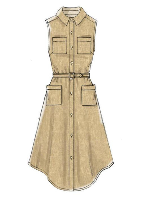 M7351 Misses' Shirtdress with pockets and belt from Jaycotts Sewing Supplies