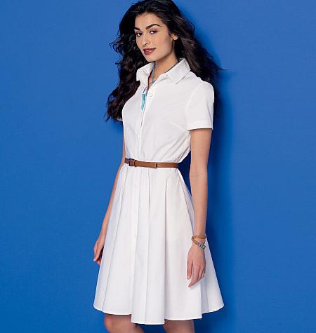 M7351 Misses' Shirtdress with pockets and belt from Jaycotts Sewing Supplies