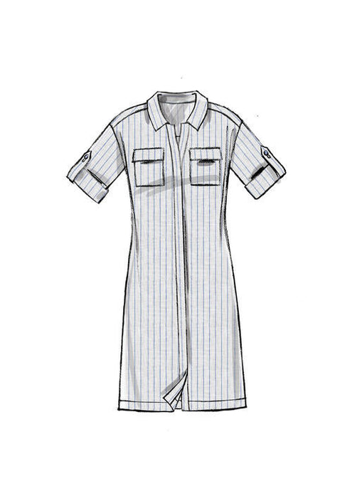 M7387 Misses' Button-Down Top, Tunic, Dresses & Belt from Jaycotts Sewing Supplies
