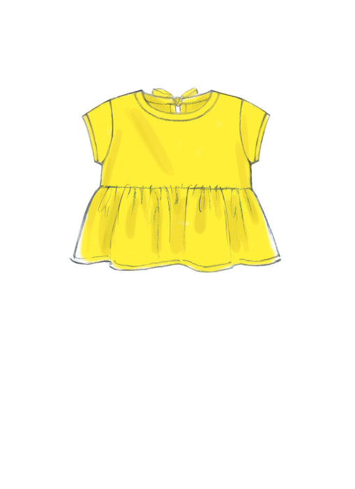 M7458 Toddlers' Gathered Tops, Dresses and Leggings from Jaycotts Sewing Supplies