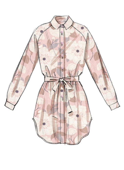 M7472 Misses' Raglan Sleeve, Button-Down Shirts and Tunics from Jaycotts Sewing Supplies