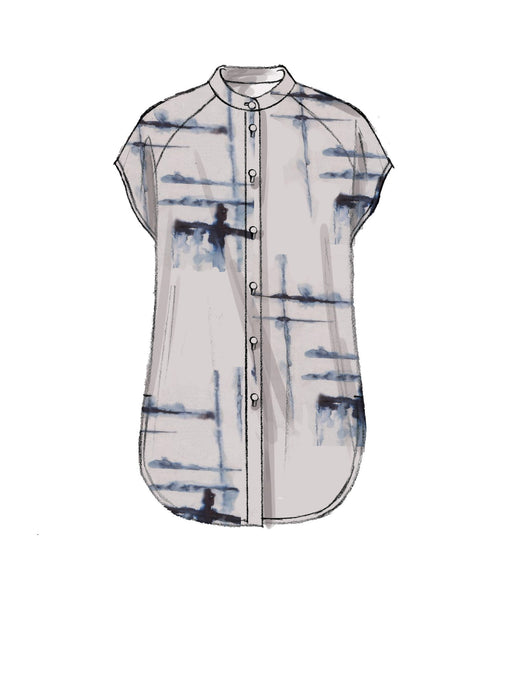 M7472 Misses' Raglan Sleeve, Button-Down Shirts and Tunics from Jaycotts Sewing Supplies