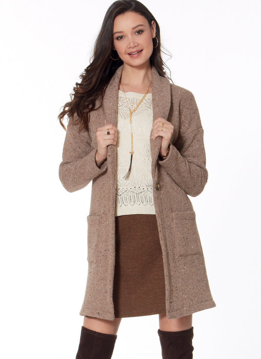 M7476 Misses' Drop-Shoulder Vest and Cardigans from Jaycotts Sewing Supplies