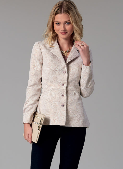 M7513 Misses' Notch-Collar, Peplum Jackets from Jaycotts Sewing Supplies