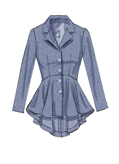 M7513 Misses' Notch-Collar, Peplum Jackets from Jaycotts Sewing Supplies