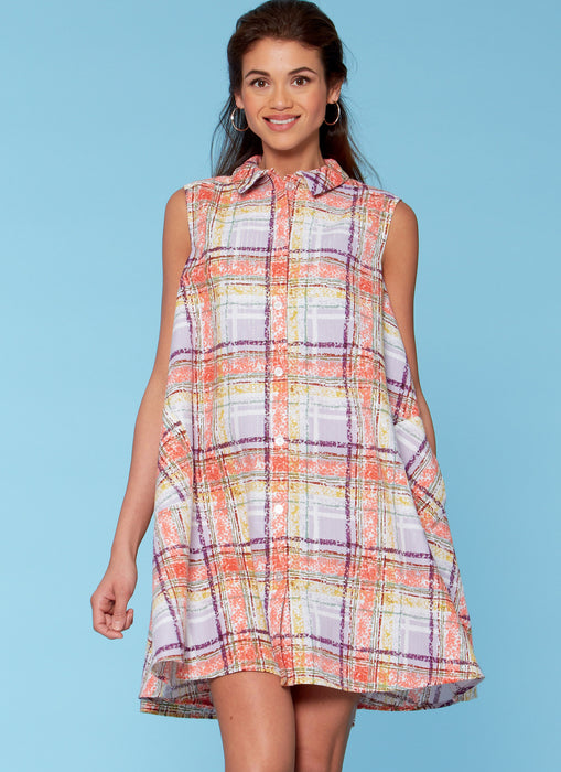 M7565 Misses' Shirtdresses with Sleeve Options, and Belt from Jaycotts Sewing Supplies