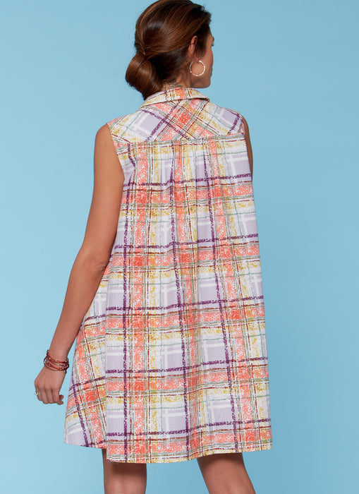 M7565 Misses' Shirtdresses with Sleeve Options, and Belt from Jaycotts Sewing Supplies