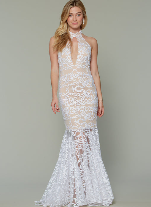 M7569 Misses' Column and Mermaid-Style Dresses with Bodice and Sleeve Variations from Jaycotts Sewing Supplies