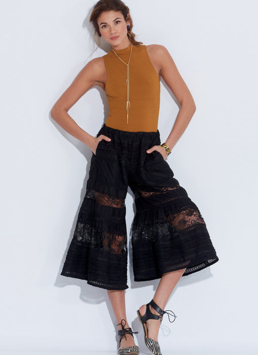 M7576 Misses' Elastic-Waist Loose Pants from Jaycotts Sewing Supplies