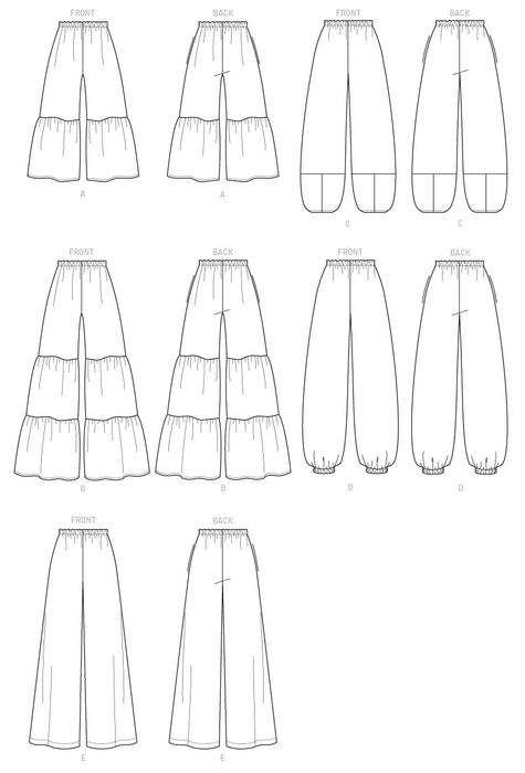 M7576 Misses' Elastic-Waist Loose Pants from Jaycotts Sewing Supplies