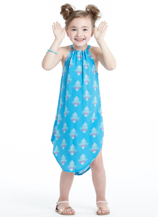 M7589 Girls' Gathered Neckline Sleeveless Dresses from Jaycotts Sewing Supplies