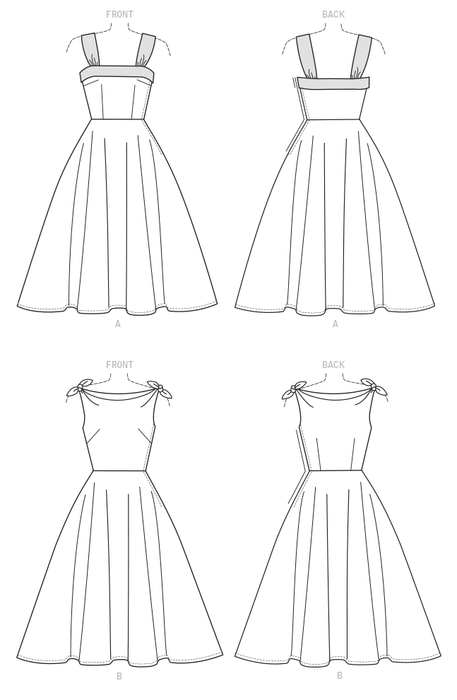 M7599 Lined Flared Dresses with Petticoat from Jaycotts Sewing Supplies
