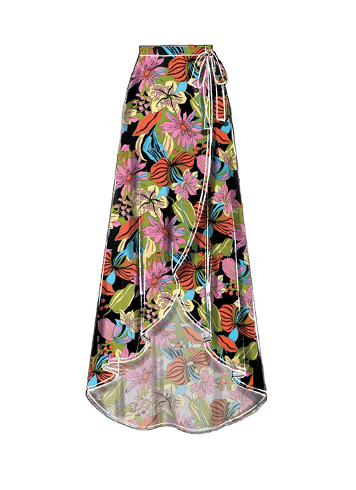 M7606 Off-the-Shoulder Bodysuits and Wrap Skirts from Jaycotts Sewing Supplies