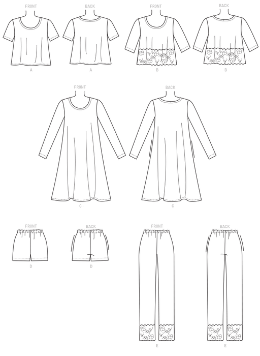 M7697 Misses'/Women's Lounge Wear Pattern from Jaycotts Sewing Supplies