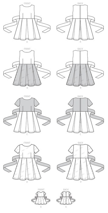 M7707 Girls' Dresses and 18" Doll Dress Pattern from Jaycotts Sewing Supplies