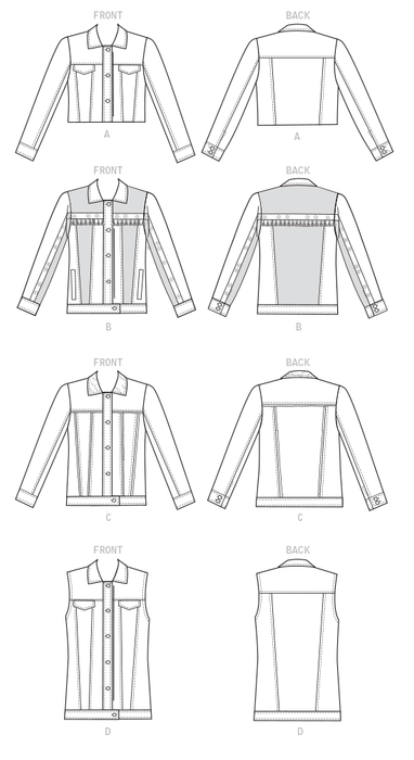 M7729 Misses' Jackets and Vest Pattern from Jaycotts Sewing Supplies