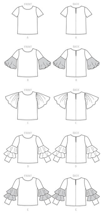 M7799 Girls' Tops Pattern from Jaycotts Sewing Supplies