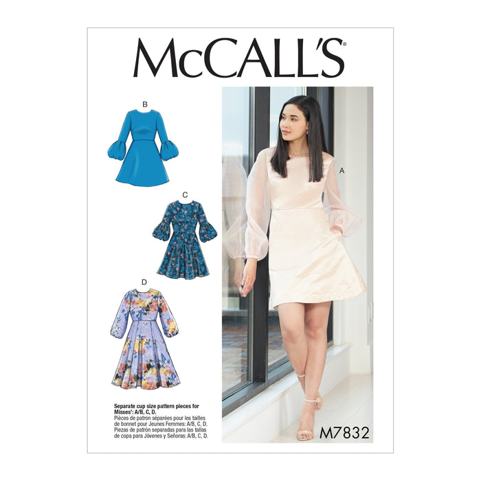 M7832 Misses' Dresses Sewing Pattern from Jaycotts Sewing Supplies