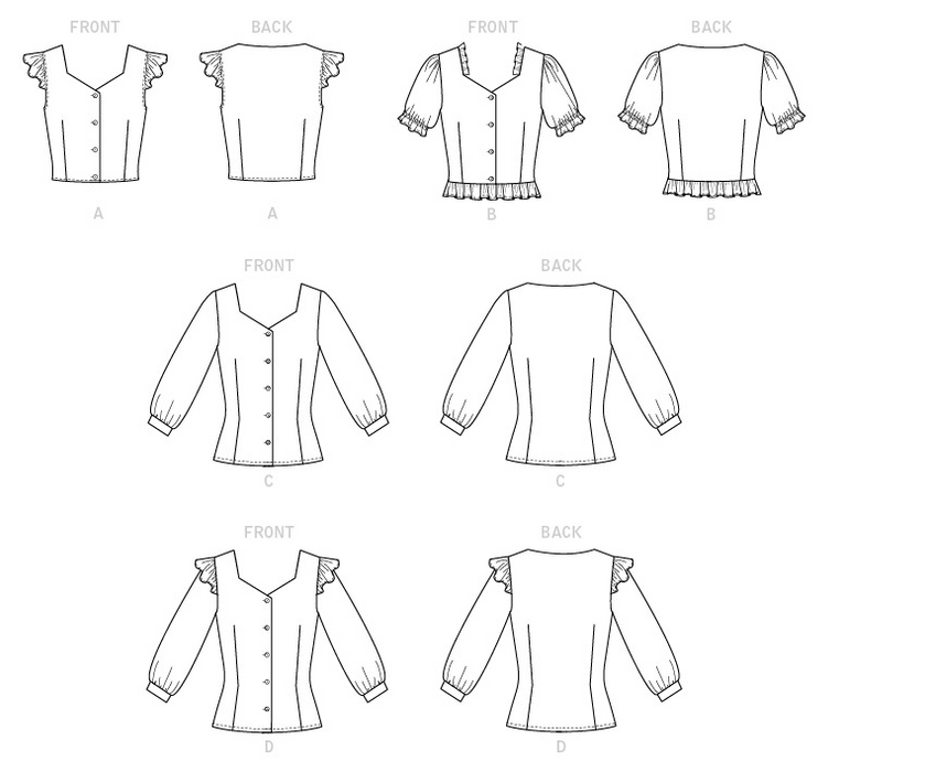 M7900 Misses' Tops Pattern | A/B, C and D Cup Sizes from Jaycotts Sewing Supplies
