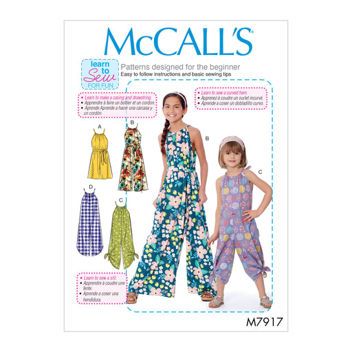 McCall's 7917 Girl's Romper, Jumpsuit and Belt from Jaycotts Sewing Supplies